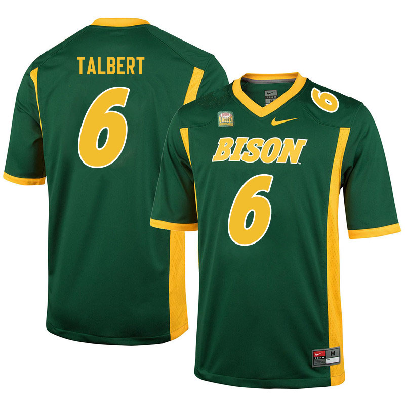 Men #6 Destin Talbert North Dakota State Bison College Football Jerseys Sale-Green